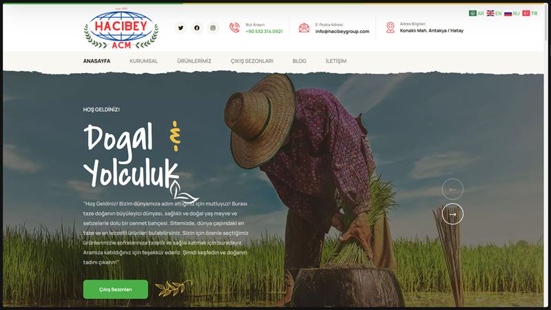 Hacıbey Group web sitesi