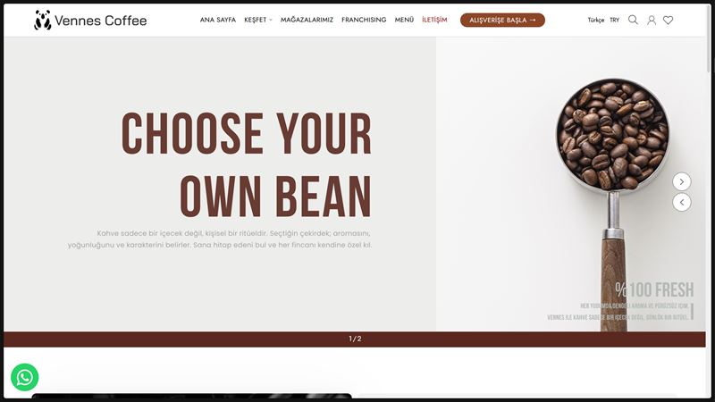 Vennes Coffee web sitesi